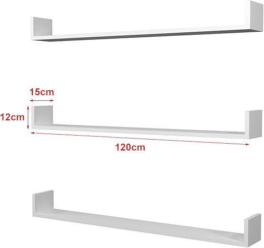 Set of 3 Wall Shelves for Entryway