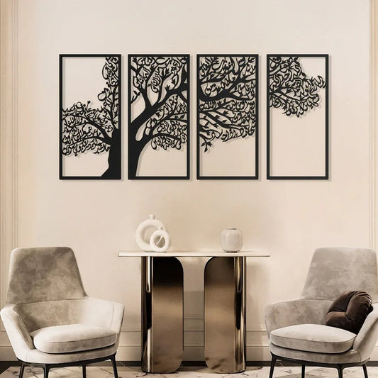 Tree of 4 Quls Islamic Wall Art Set of 4