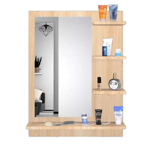 Unique Wall Mount Dressing Mirror with Shelves