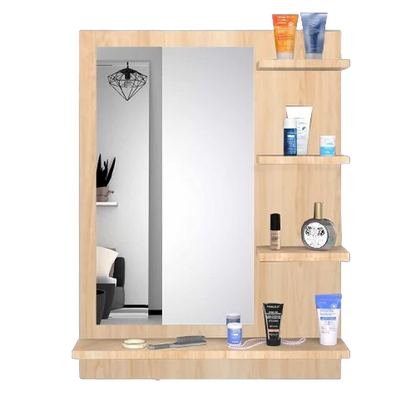 Unique Wall Mount Dressing Mirror with Shelves