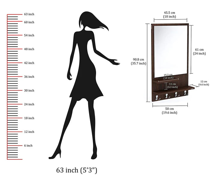Stylish Decorative Wall Mirror with Storage Shelves