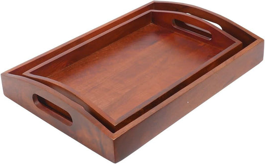 Premium Handcrafted Serving Wooden (Tray set of 2)