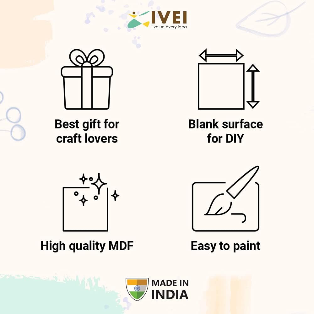 Plain MDF Wood Blank Square Box for Painting