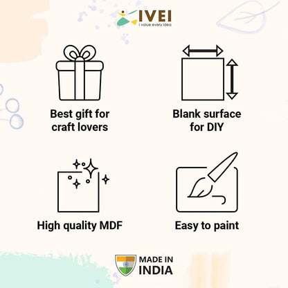 Plain MDF Wood Blank Square Box for Painting