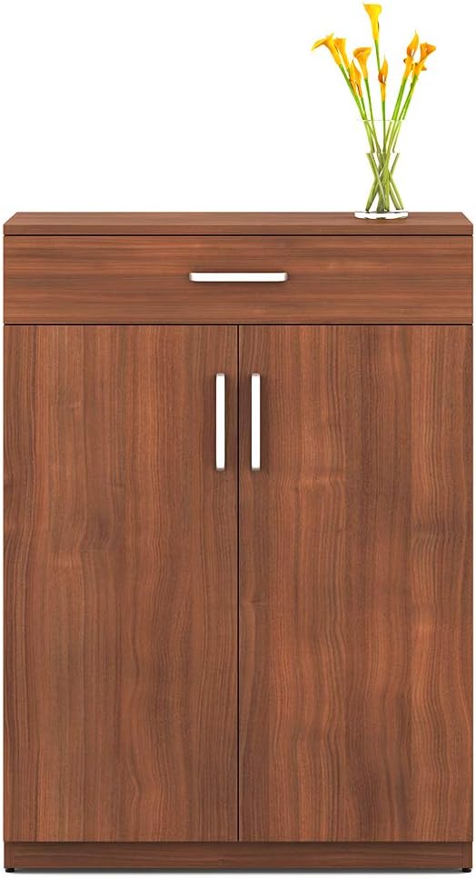 Wood Shoe Rack with 2 Door and 1 Drawer