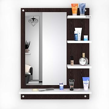 Unique Wall Mount Dressing Mirror with Shelves