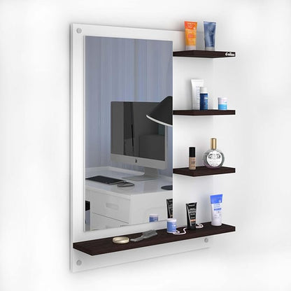 Unique Wall Mount Dressing Mirror with Shelves