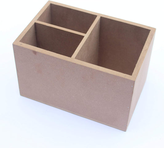 Plain MDF Wood Blank 3 partition Box for Painting