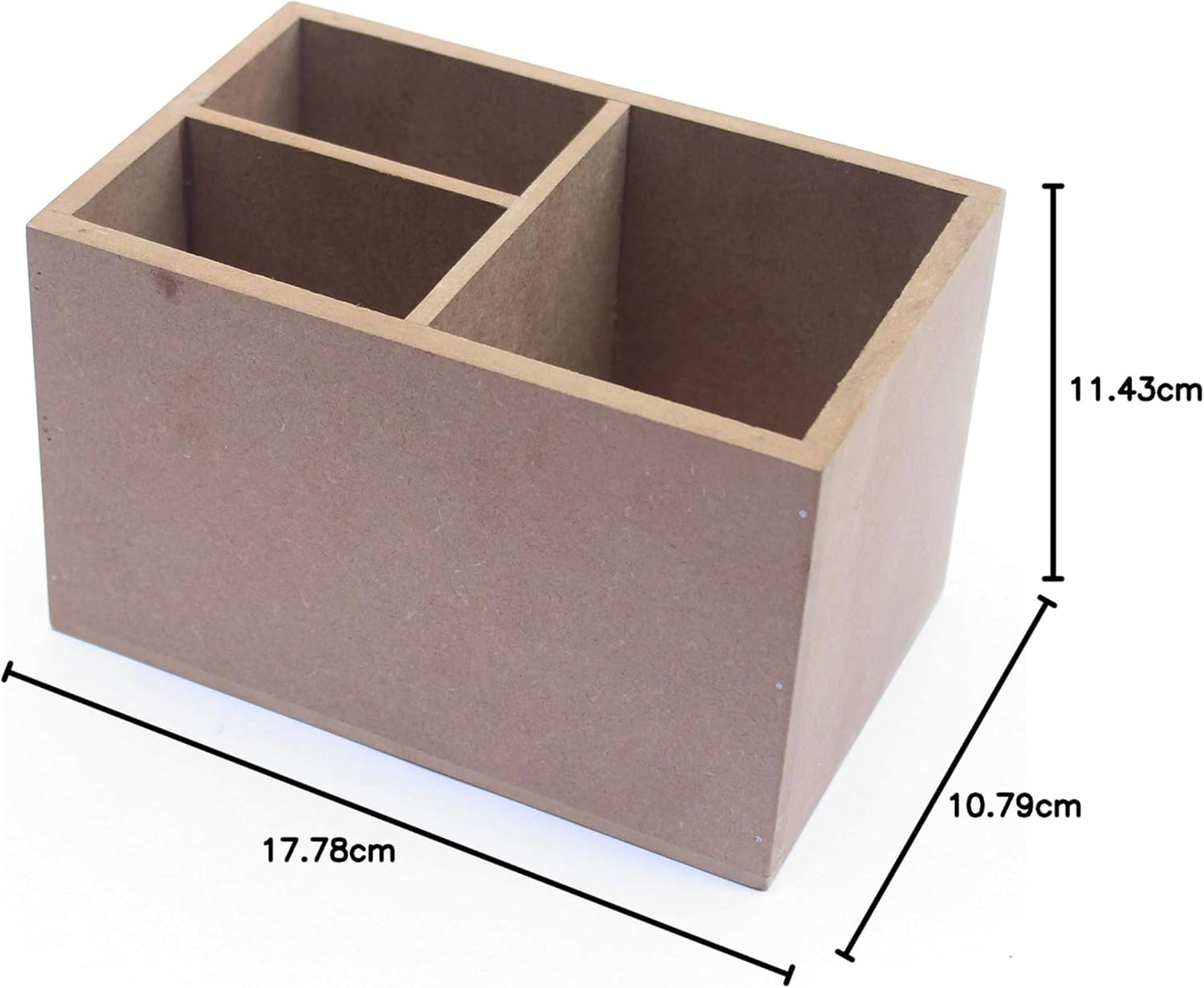 Plain MDF Wood Blank 3 partition Box for Painting