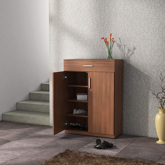 Wood Shoe Rack with 2 Door and 1 Drawer