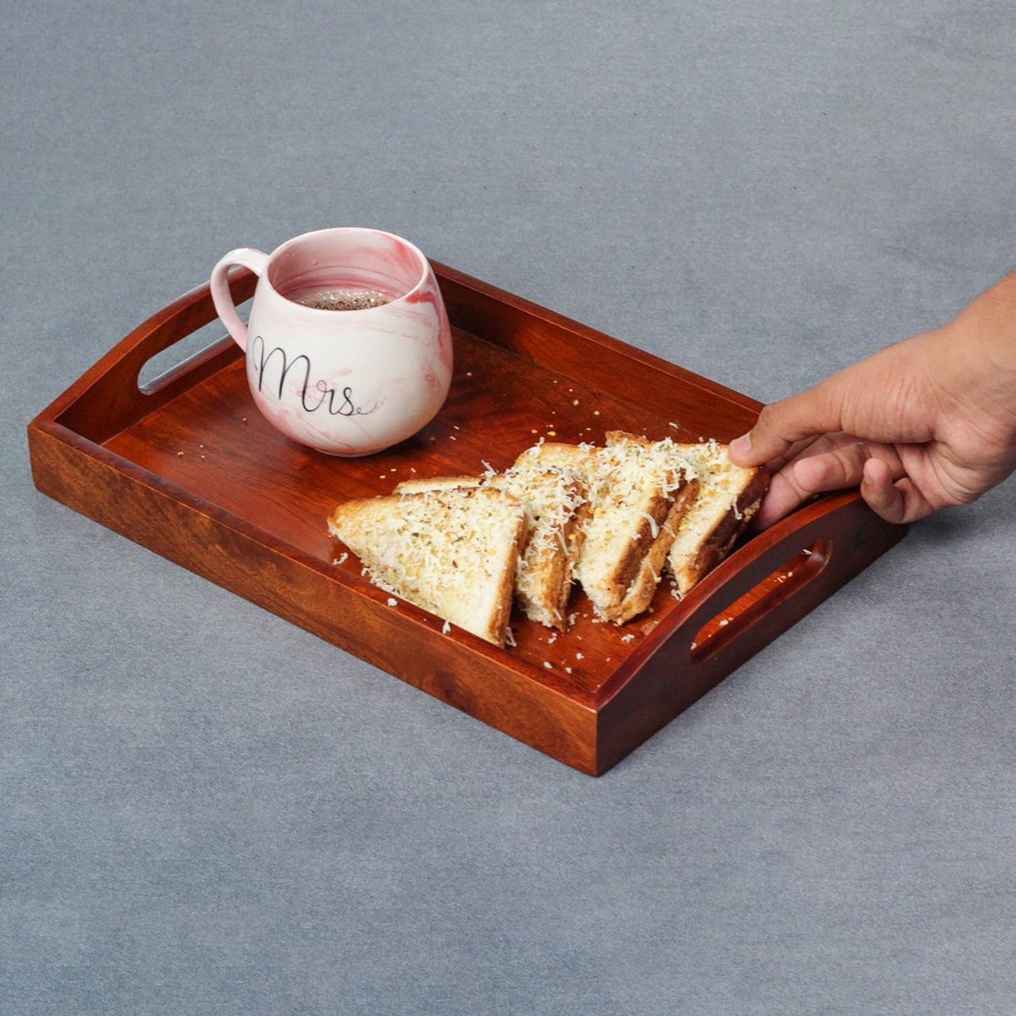 Premium Handcrafted Serving Wooden (Tray set of 2)