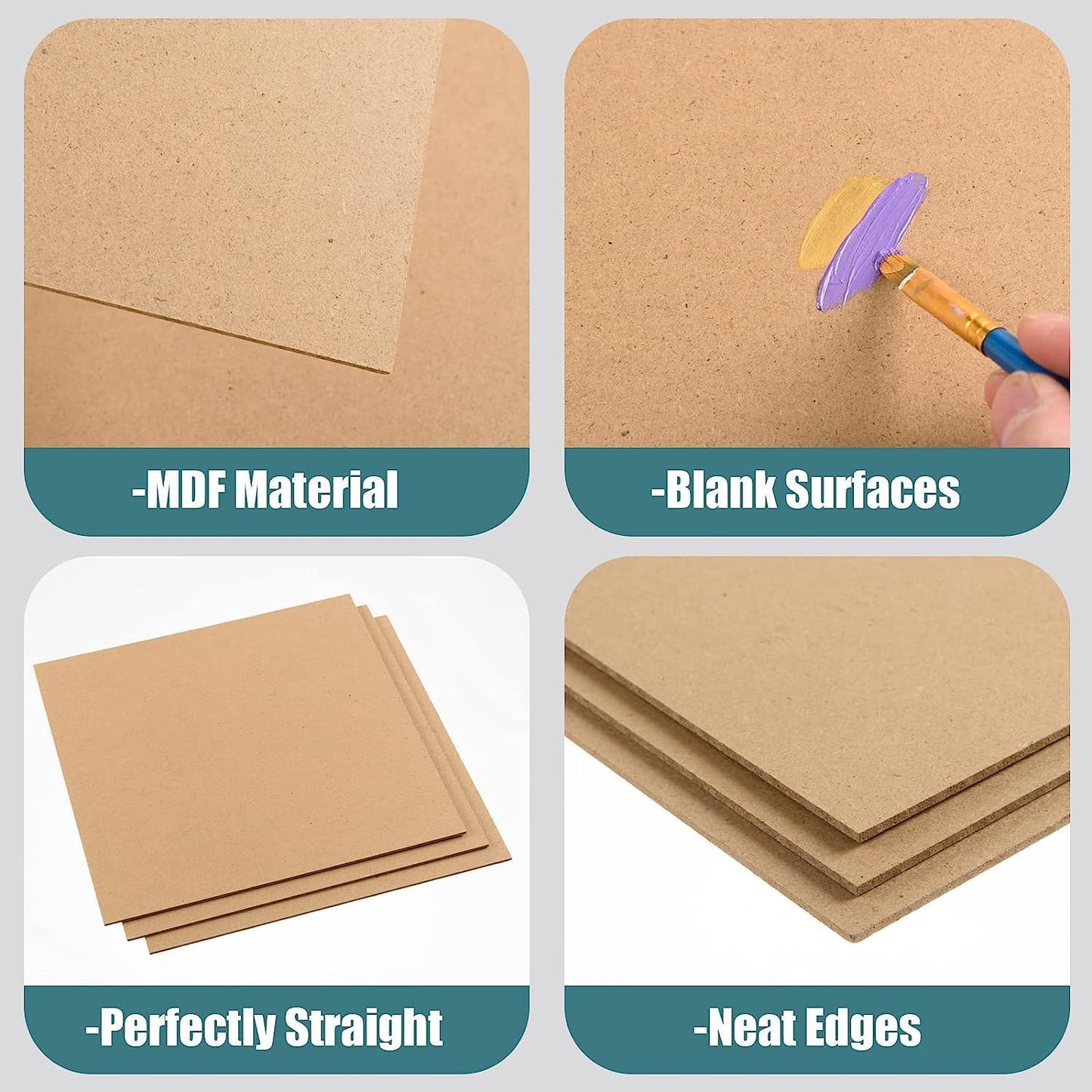 12 Pack MDF Wood Board for Crafts