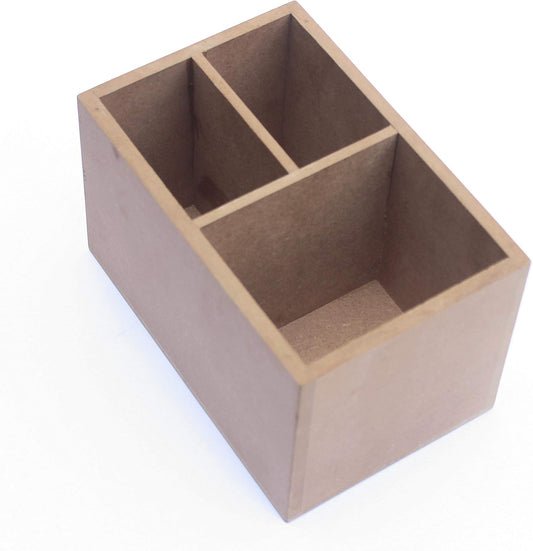 Plain MDF Wood Blank 3 partition Box for Painting