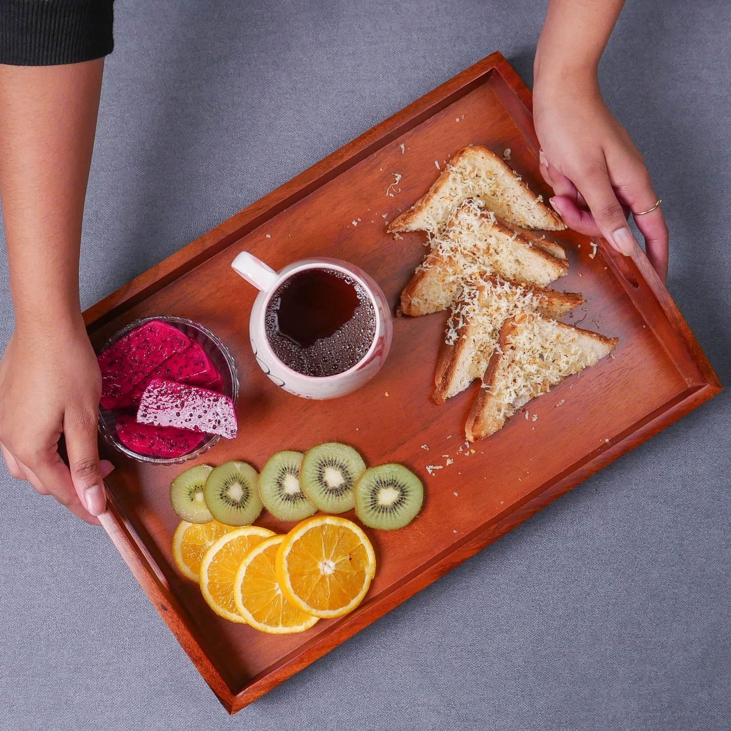 Premium Handcrafted Serving Wooden (Tray set of 2)