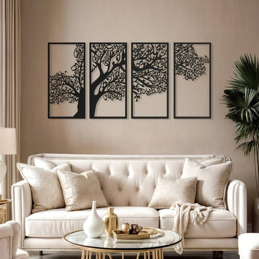 Tree of 4 Quls Islamic Wall Art Set of 4