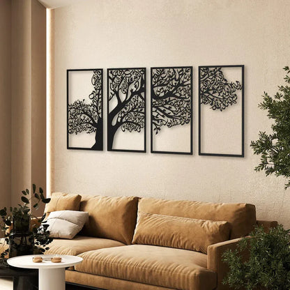 Tree of 4 Quls Islamic Wall Art Set of 4