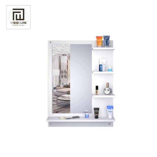 Unique Wall Mount Dressing Mirror with Shelves