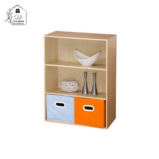 Wood Open Book Shelf Book Rack with 3 Shelves