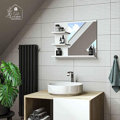 White Bathroom Mirror Wall Cabinet
