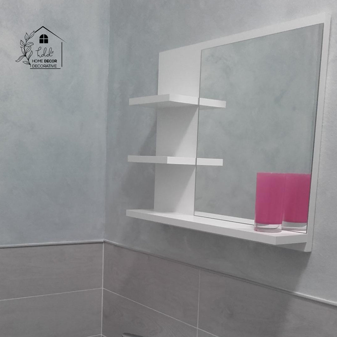 White Bathroom Mirror Wall Cabinet