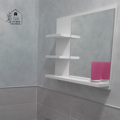 White Bathroom Mirror Wall Cabinet
